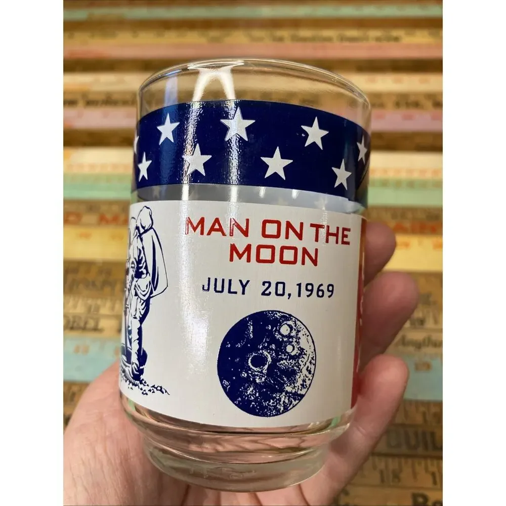 Vintage NASA Apollo 11 Drinking Juice Glass Man On The Moon Libbey 1969 USA